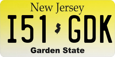 NJ license plate I51GDK