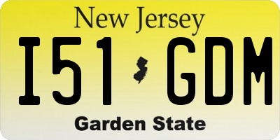 NJ license plate I51GDM