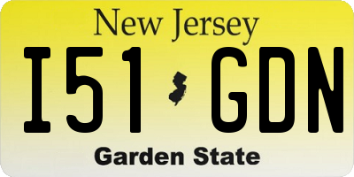 NJ license plate I51GDN