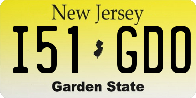 NJ license plate I51GDO