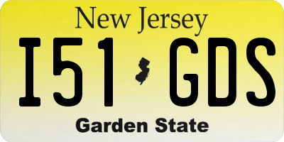 NJ license plate I51GDS