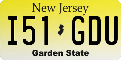 NJ license plate I51GDU