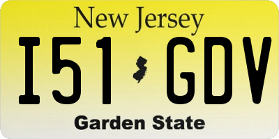 NJ license plate I51GDV