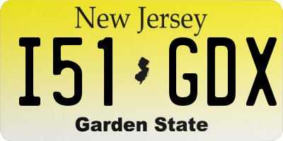 NJ license plate I51GDX