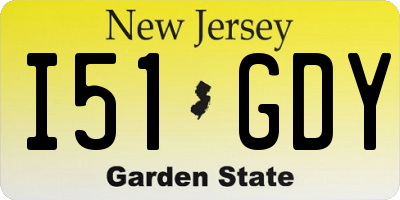 NJ license plate I51GDY