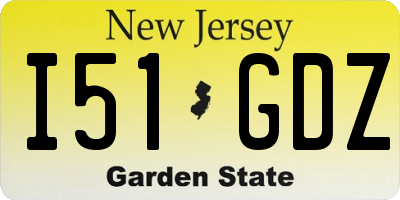NJ license plate I51GDZ