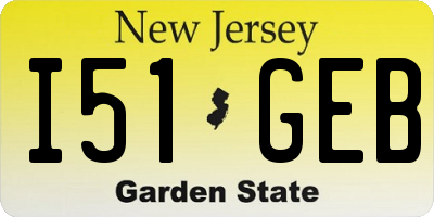 NJ license plate I51GEB
