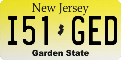 NJ license plate I51GED