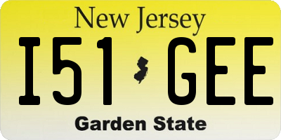 NJ license plate I51GEE