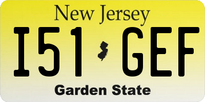 NJ license plate I51GEF