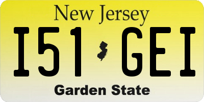 NJ license plate I51GEI
