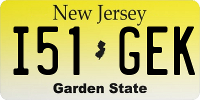 NJ license plate I51GEK
