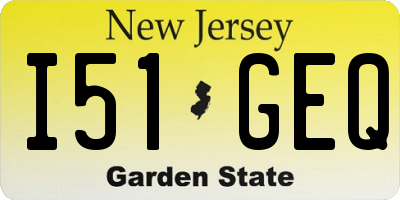 NJ license plate I51GEQ