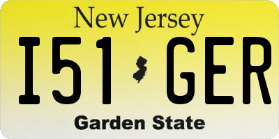 NJ license plate I51GER
