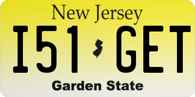 NJ license plate I51GET