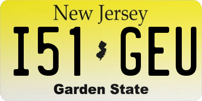 NJ license plate I51GEU