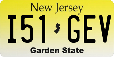 NJ license plate I51GEV