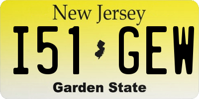 NJ license plate I51GEW