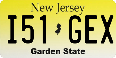 NJ license plate I51GEX
