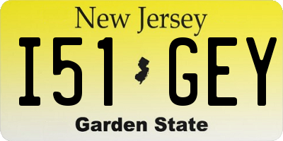 NJ license plate I51GEY