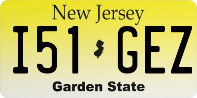 NJ license plate I51GEZ
