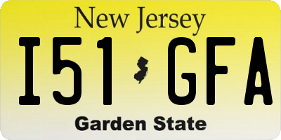 NJ license plate I51GFA
