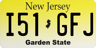 NJ license plate I51GFJ