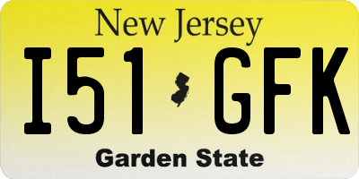 NJ license plate I51GFK