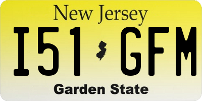 NJ license plate I51GFM