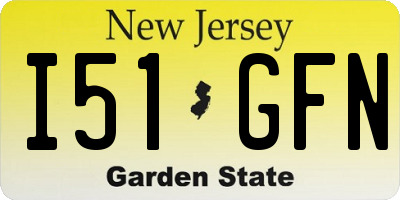 NJ license plate I51GFN