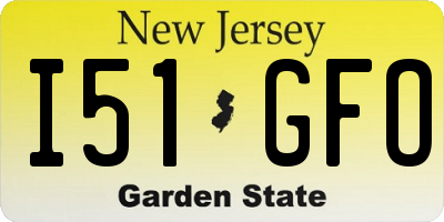 NJ license plate I51GFO