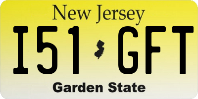 NJ license plate I51GFT