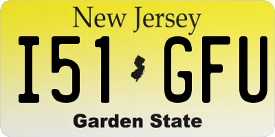 NJ license plate I51GFU