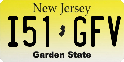 NJ license plate I51GFV