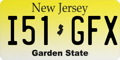 NJ license plate I51GFX