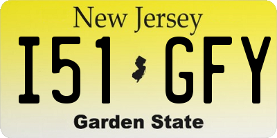 NJ license plate I51GFY