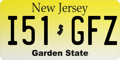 NJ license plate I51GFZ