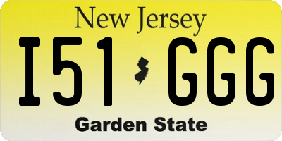 NJ license plate I51GGG