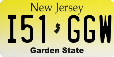 NJ license plate I51GGW