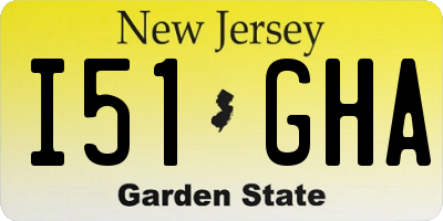 NJ license plate I51GHA
