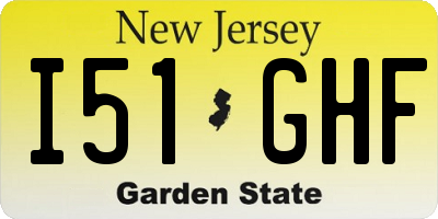 NJ license plate I51GHF
