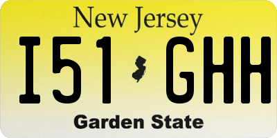 NJ license plate I51GHH