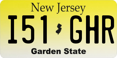 NJ license plate I51GHR