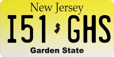 NJ license plate I51GHS