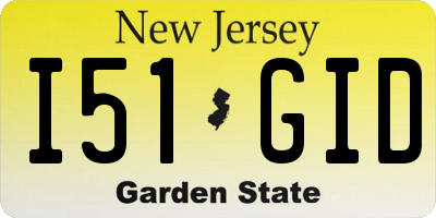 NJ license plate I51GID