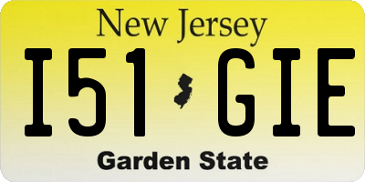 NJ license plate I51GIE