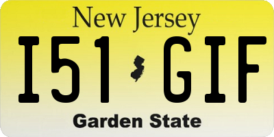 NJ license plate I51GIF