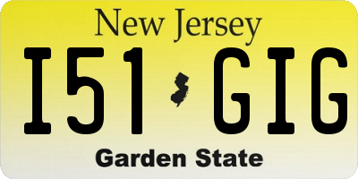 NJ license plate I51GIG