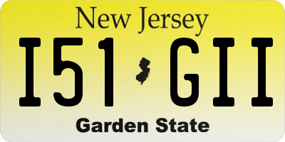 NJ license plate I51GII