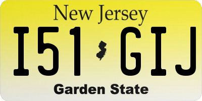 NJ license plate I51GIJ